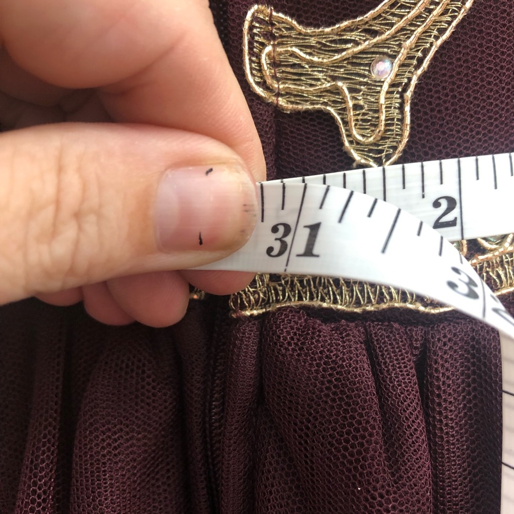 Gold Dark Burgundy TLC Say Yes To Prom Dress Ball Gown Size 13 NWT - Picture 14 of 16